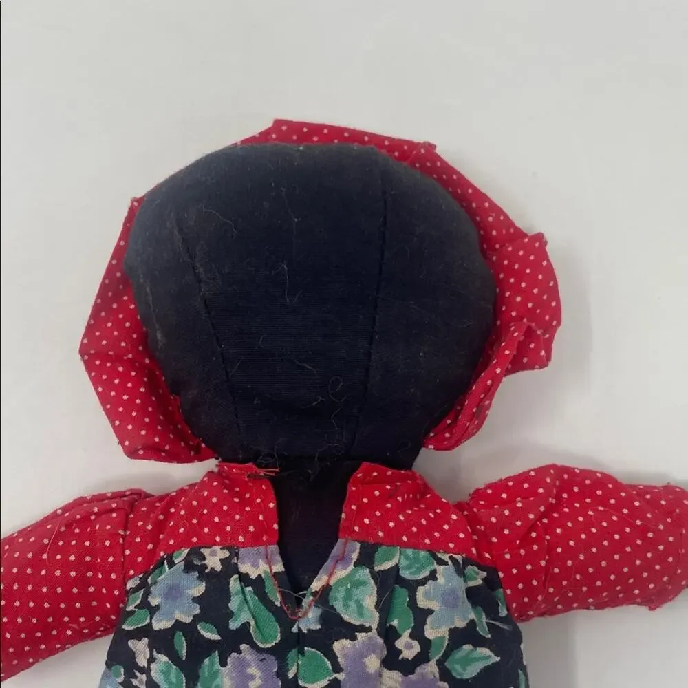 Vintage Handmade African American Cloth Topsy Turvy/Folk Art Doll